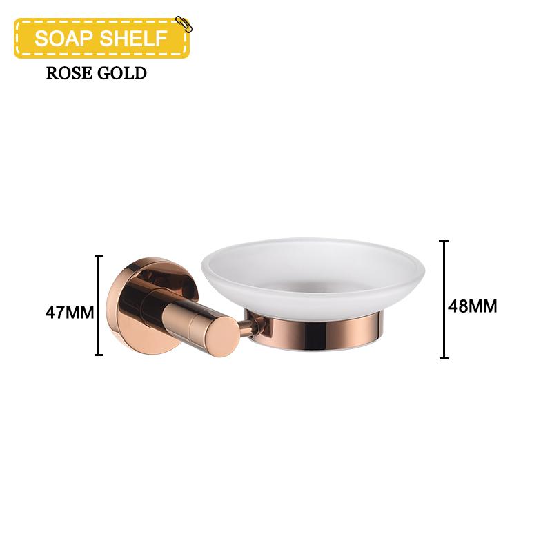 Set de accesorii de baie din aur roz Suport pentru hârtie igienică, montat pe perete, din oțel inoxidabil de înaltă calitate.