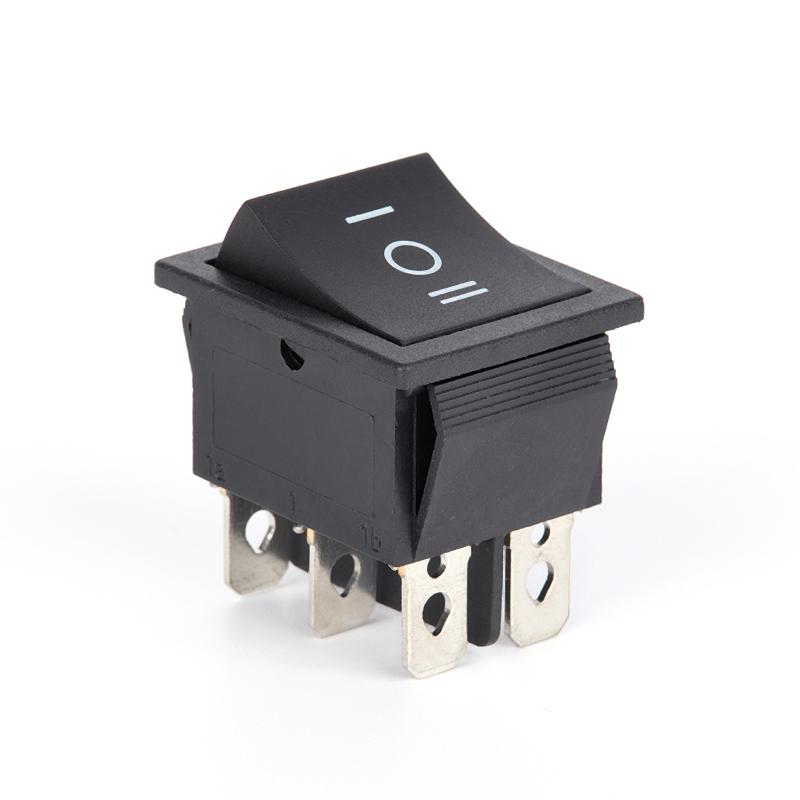 2PCS Rocker Switch 6 Pins 3 Position ON/Off/ON AC 20A/125V 16A/250V DPDT Car Boat Black Switch