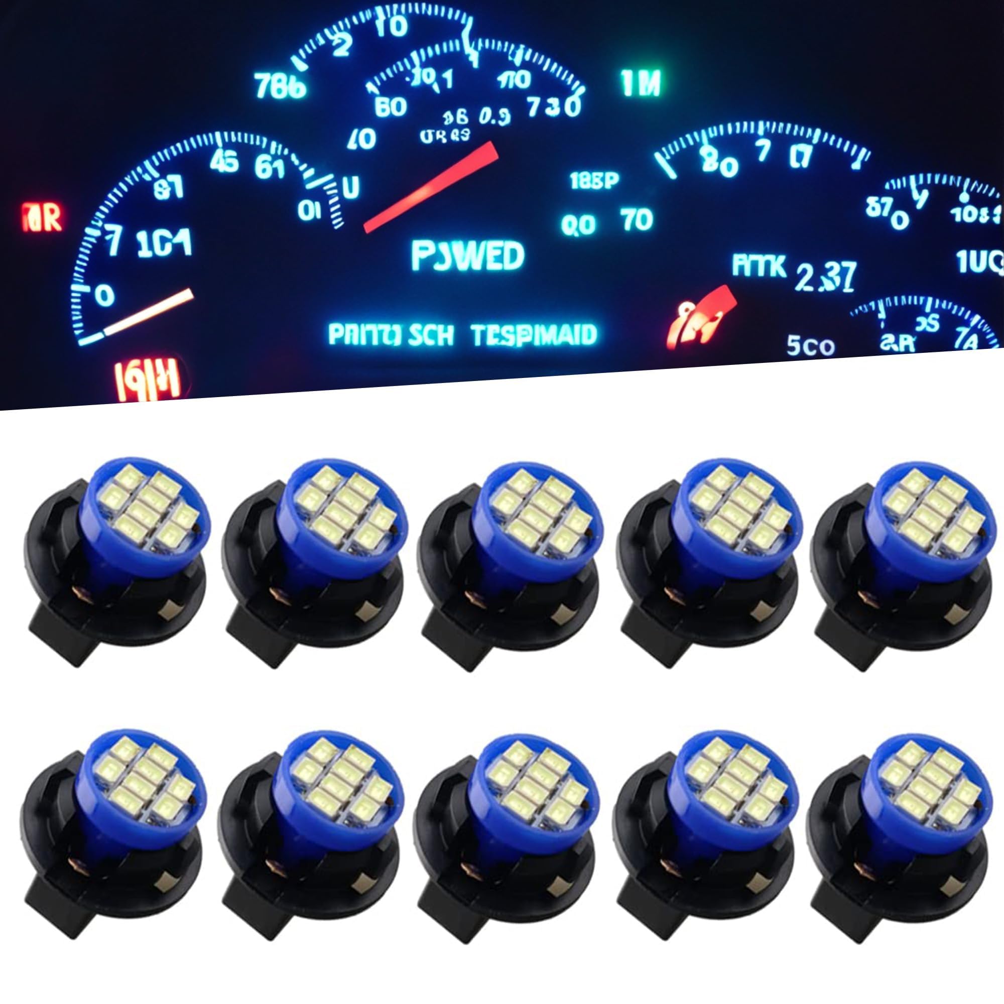 

GLOFE Ice Blue T10 194 168 LED Instrument Panel Gauge Cluster Dashboard Light Bulb синий