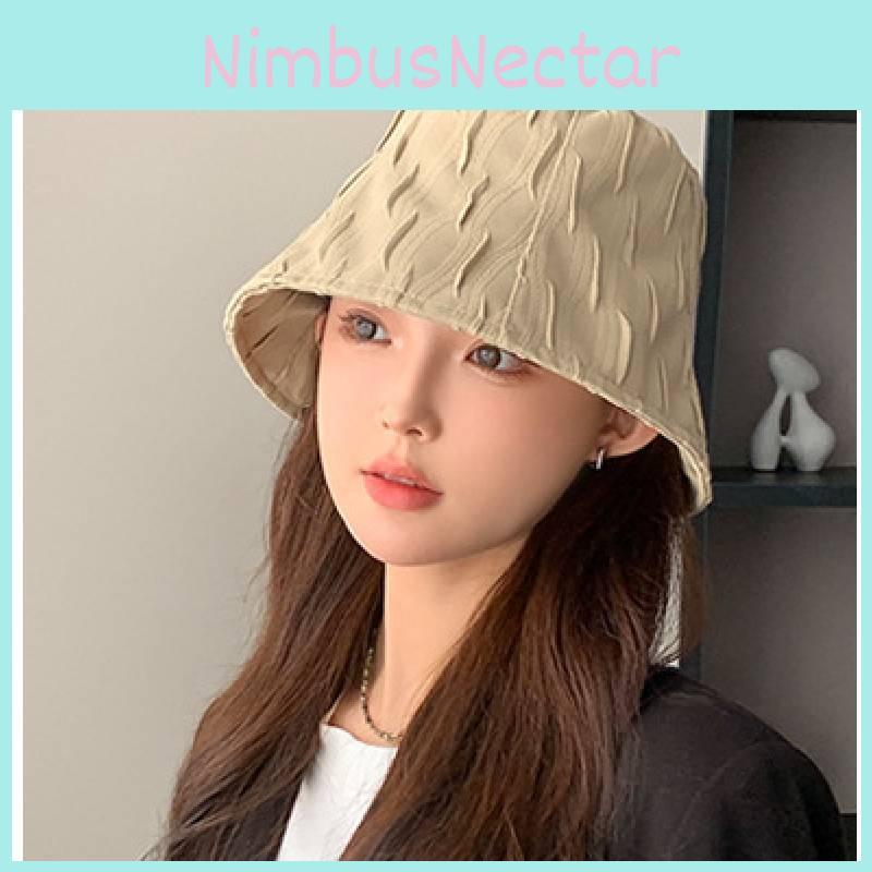 Cotton Pleated Bucket Hat For Fall Winter Fashion Women