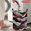 Collapsible Laundry Basket Large Round Waterproof Fabric Hamper Dirty Clothes Storage Bin Toy Organizer with Handles