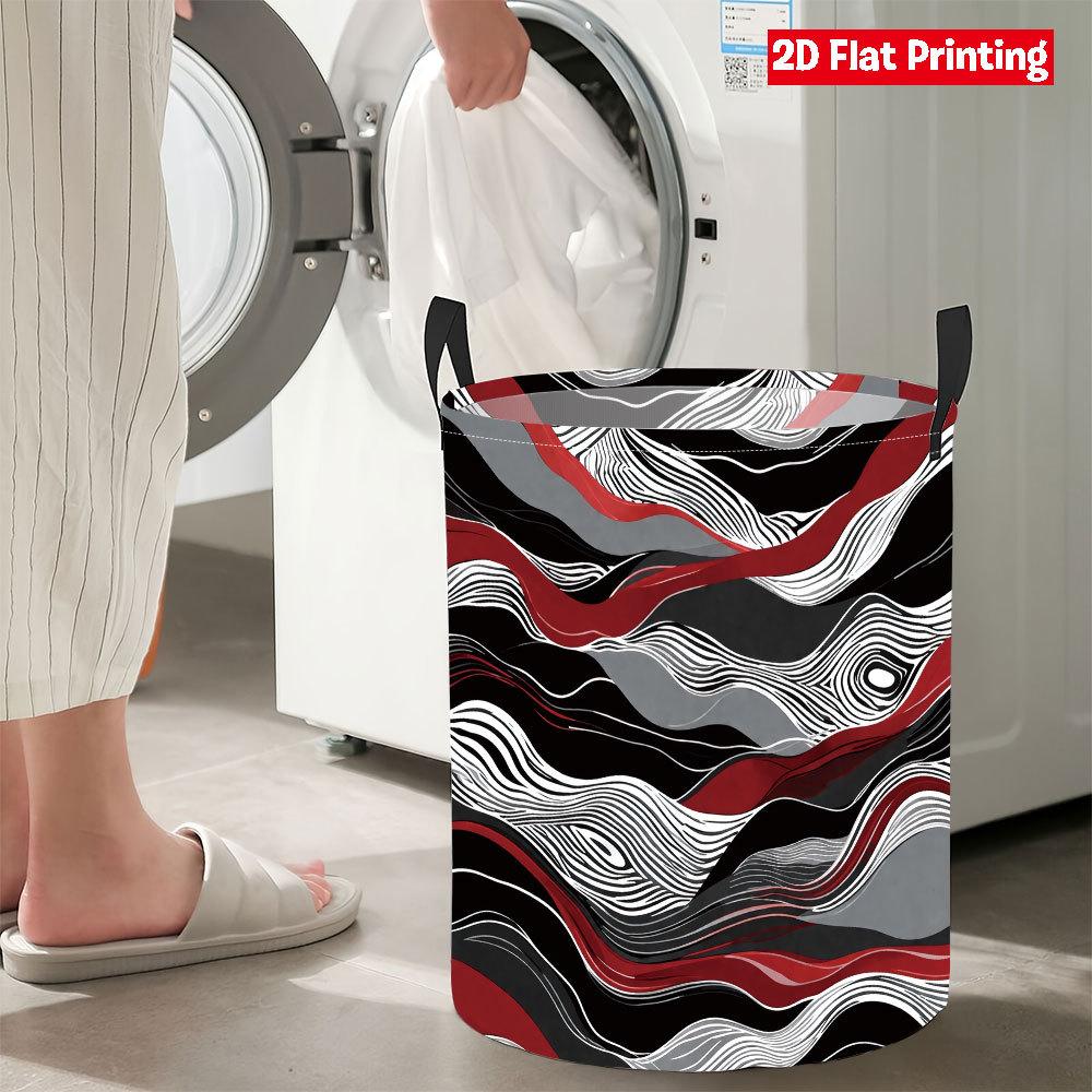 Collapsible Laundry Basket Large Round Waterproof Fabric Hamper Dirty Clothes Storage Bin Toy Organizer with Handles