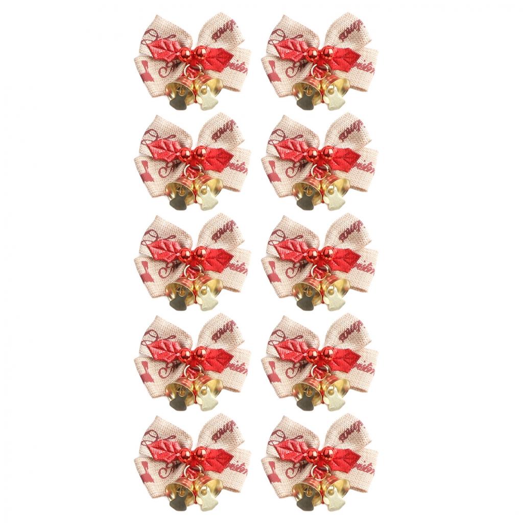 Innovative Design in a Pack of 10 Sturdy Christmas Tree Bow Decorations
