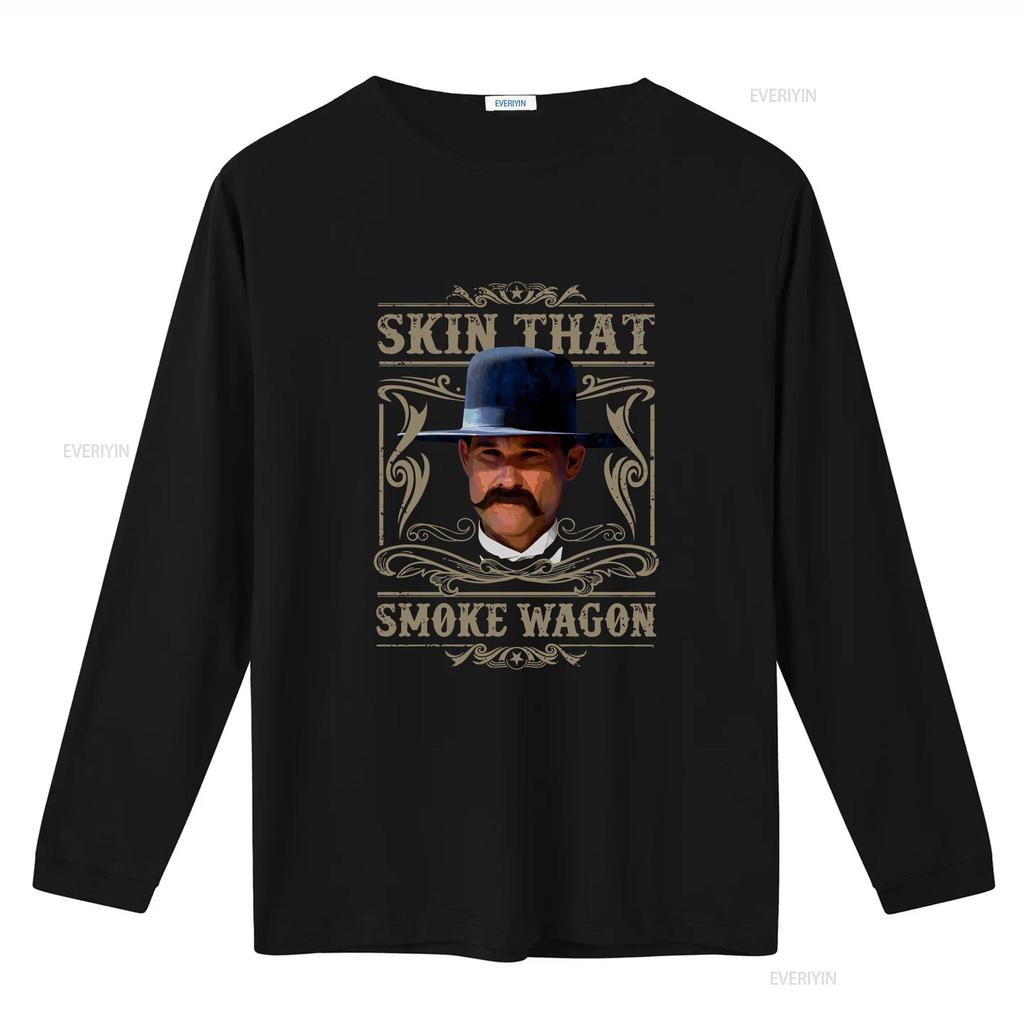 Skin That Smoke Wagon Iconic Western T Shirt vintage Washed Comfortable homme designer clothes Stretched Breathable