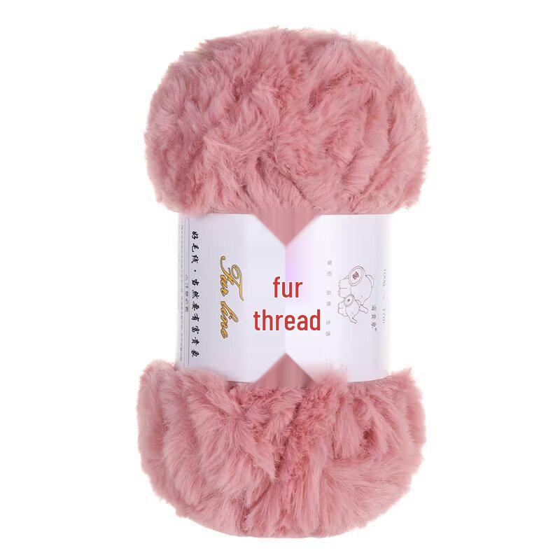 Coarse Faux Fur Yarn Ball - Long Hair Mink for DIY Knitting: Hat & Scarf Kit