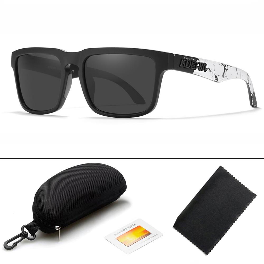 KDEAM Unisex Square Polarized Sunglasses Outdoor Retro Style Lightweight Comfortable Fashion Women Sun Glasses With Hard Case