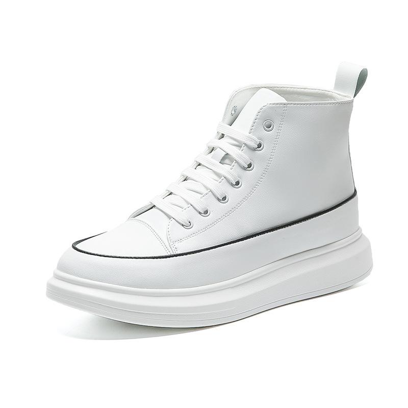 Herrenschuhe Herbst und Winter neue High-Top-Lederstiefel Freizeitschuhe Europäische weiche Sohlen schlicht und vielseitig Trendmode Wenzhou