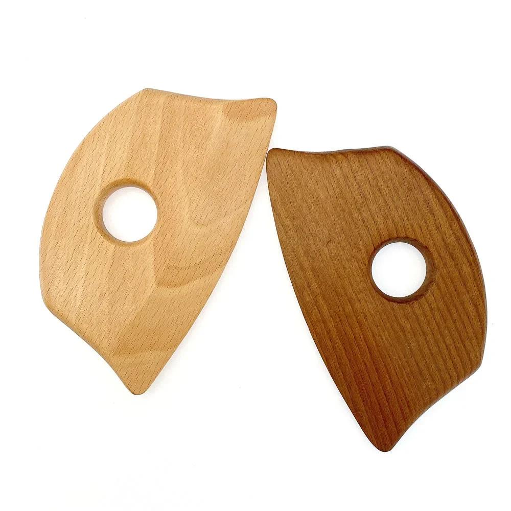 New Carbonized Wooden Guasha Massage Scraper Pressure Therapy Acupoint Massager Facial Body Health Care Handle Massage Too