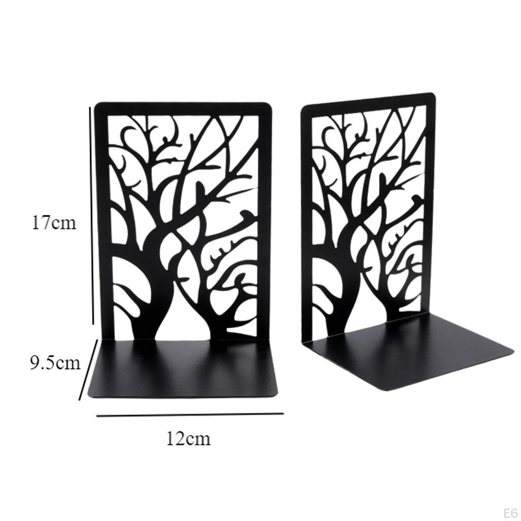 2 stk Metall Bokstøtter, Bokholderstativ, Dekorative Bokstøtter, Stoppere for Skrivebord Hjemmekontor