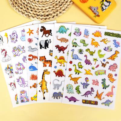 5 Sets of Stickers for Boys and Girls, Children's Water Cups, Window Stickers, DIY Cute Animals, Unicorns and Dinosaurs