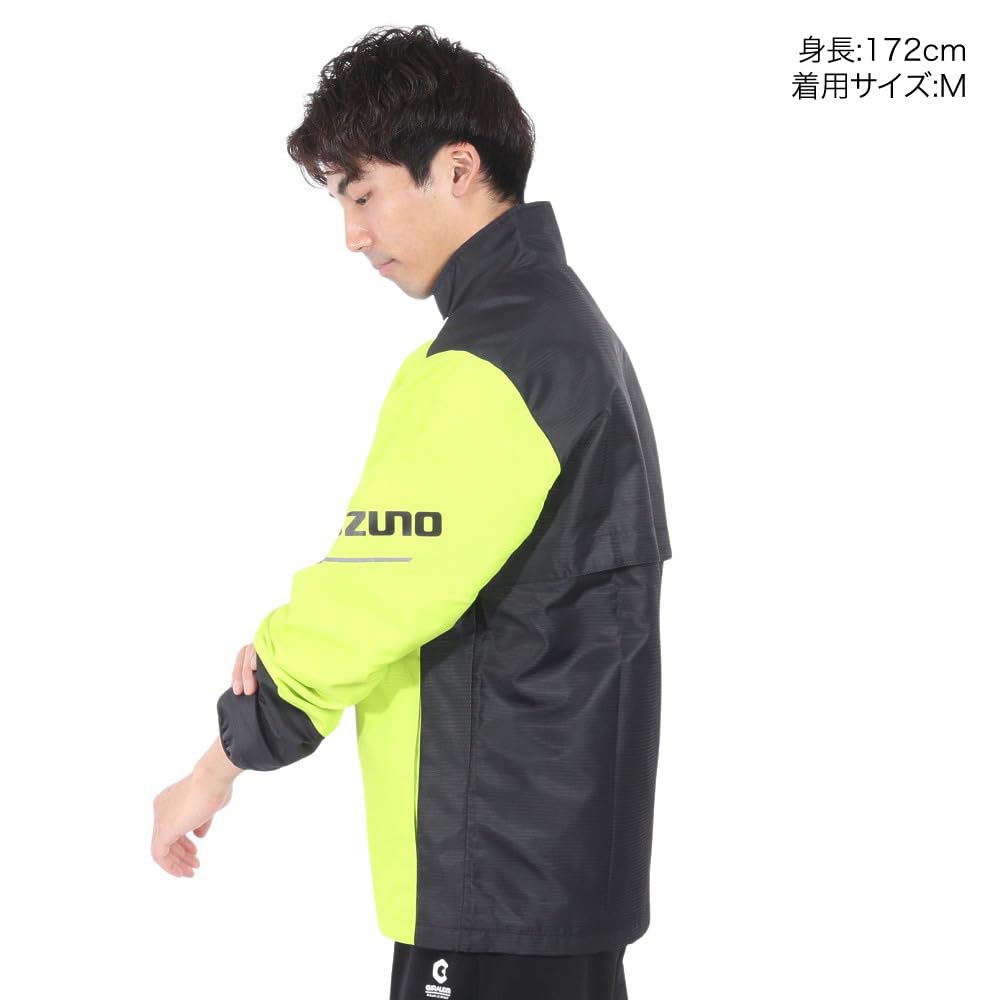 Tennis Wear Active Warmer Jacket Heat Retention Water Repellent 62MEA502 Black X Lime Green S [Mizuno]