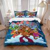 3pcs Scooby Doo and the Mystery of the Cosmic Creatures Quilt Cover Set (1 Quilt Cover + 2 Pillowcases Without Pillow Core), High-Definition Prin