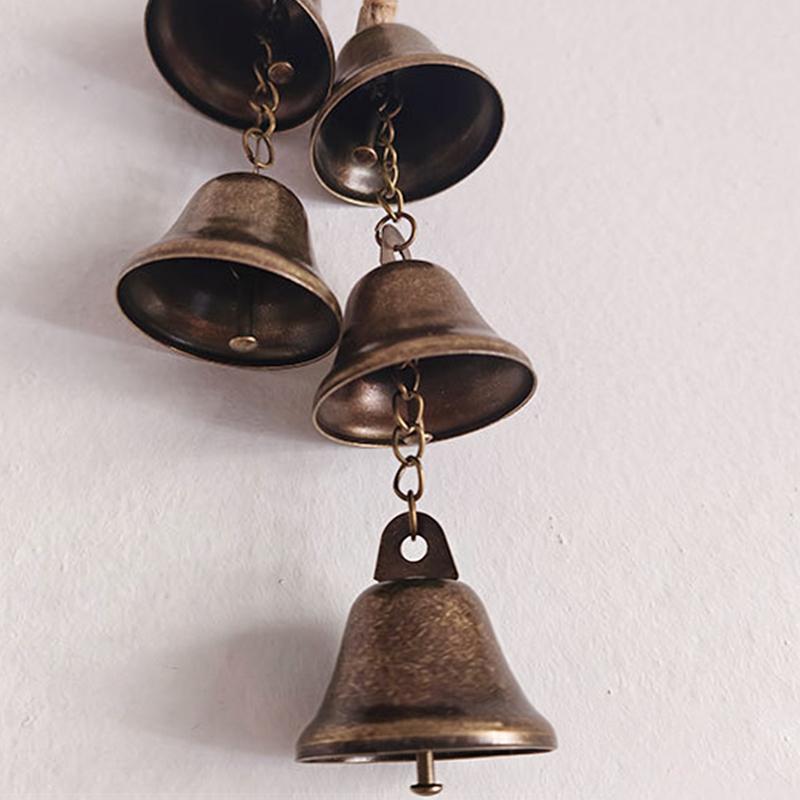 Vintage Brass Hanging Bells With Rustic Retro Design And Melodic Chime Perfect For Home Wall Decor Patio Garden Door Decoration
