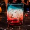 Spooky Pumpkin Party Cups Halloween Ghost Glass Cup, Colorful Gradient Aesthetic Tumbler with Decorative Holiday Drinkware Skull Print, Drinkware,