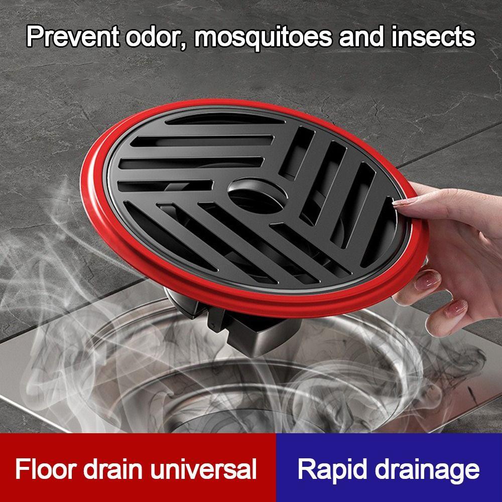 With Grid Grate Cover Shower Floor Drain Round Sewer Drain Filter Plug Durable Sink Strainer