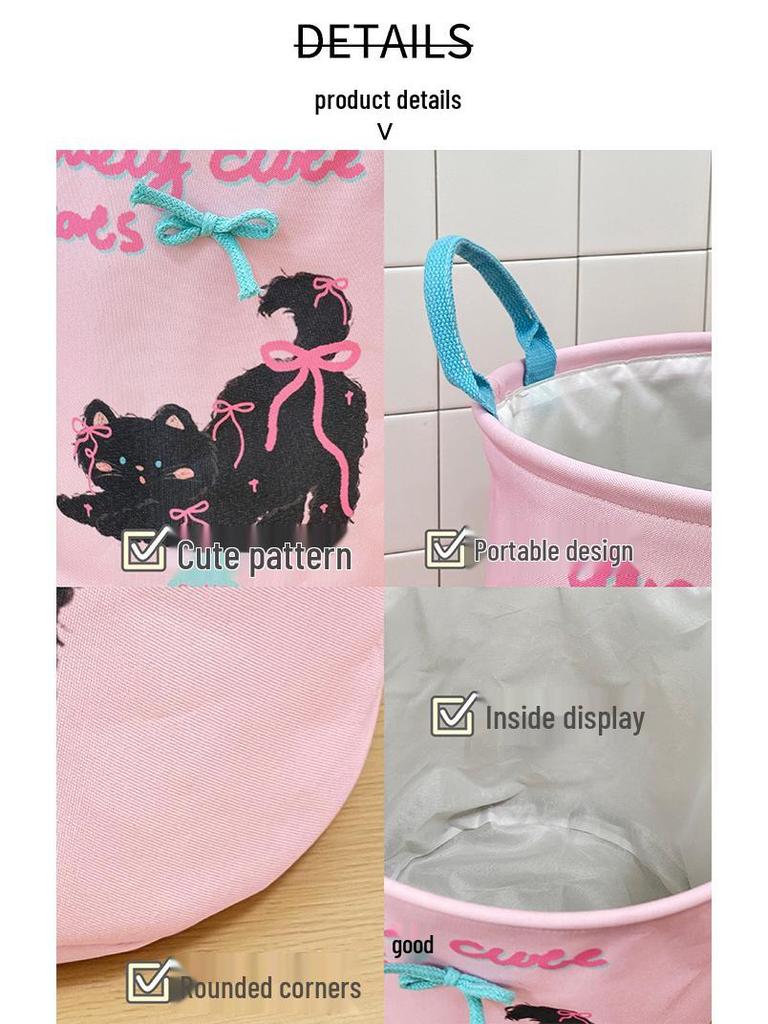 Faltbarer Wäschekorb mit Katzendesign - Wasserdicht, Großes Fassungsvermögen für Bad & Kleideraufbewahrung.