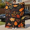 1 Stück Herbstlaub Outdoor Flanelldecke - Weiche Plüsch-Dekoration für Picknicks, Camping, Schlafzimmer, Spielzimmer, Büro oder Mittagspause 1362A