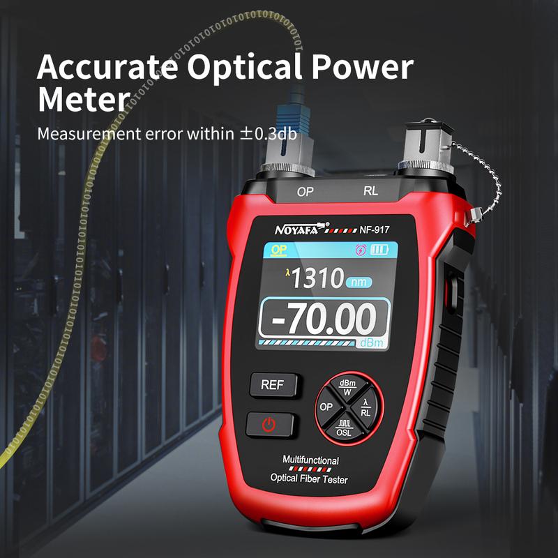 NOYAFA NF-917 Optical Power Meter REF Fiber Tester Visual Fault Locator FC SC Light Attenuation Measurement