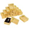 12pcs Cardboard Necklace Boxes with Ribbon Bowknot and Sponge Inside Rectangle Gold 7x5x2.5cm