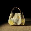 Borsa Portatile con Motivo Floreale, Borsa da Matrimonio in Stile Cinese Tradizionale, Borsa Hanfu, Borsa con Articolazioni di Bambù