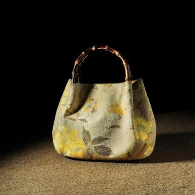 Handtasche mit Blumenmuster, Hochzeitsbeutel im traditionellen chinesischen Stil, Hanfu-Tasche, Bambusgelenk-Tasche