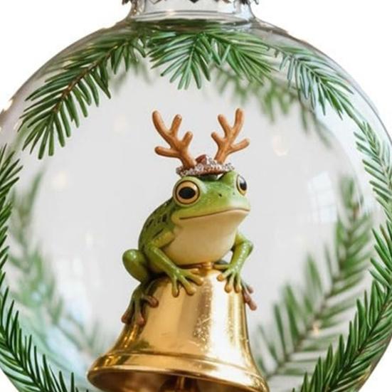 2026 Christmas Ball Ornament Set Handcrafted 3D Frog Ornament Different Frogs Theme Holiday Decorations