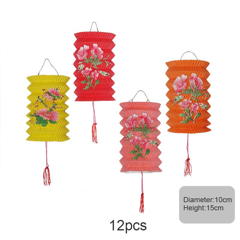 

12 шт. Восточный традиционный бумажный подвесной фонарь для праздника середины осени, складной орган, дизайн, китайский стиль, декоративный праздничный фонарь