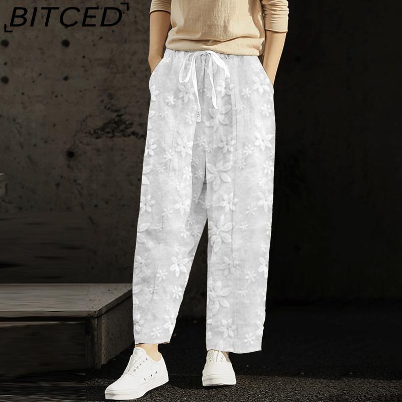 BITCED Summer Women Cool Trousers Casual Loose Wide Leg Plus Size Pants Comfortable Leisure Pants