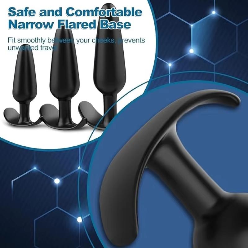 Butt Plug With Flared Base Silicone Anal Plugs Training Set Anus Prostate Sex Toys For Men Women Couples Gay
