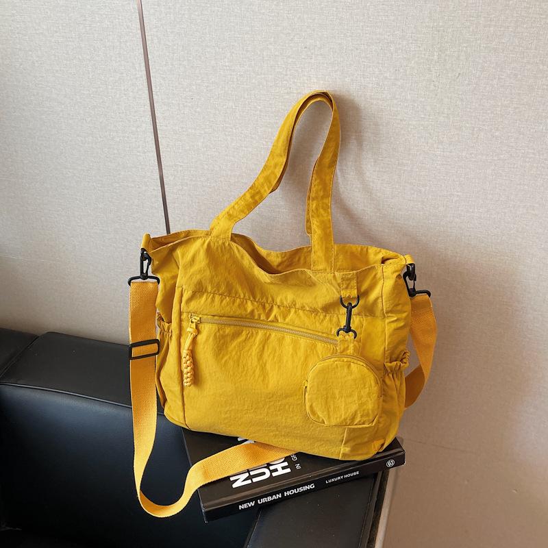 Large capacity cloth bag women's summer new versatile shoulder messenger bag casual college student class tote bag