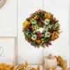 Harvest Festivals Faux Pumpkin Wreath Elegant Fall Flower Wreath Artificial Flower Decoration for Wall or Window