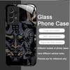 Tempered Glass Phone Case for Huawei Honor 200 100 90 Mate 50 40 Pro Nova 12 11 10 SE P30 P40 5G Japan Ghost Face Samurai Cover