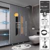 CHUSE Magnetic Foldable Shower Curtain Set