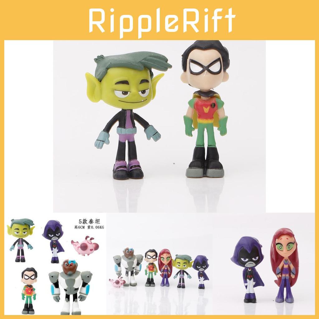 5-piece Teen Titans Pvc Figurine Set Robin And Nightwing Desktop Decoration