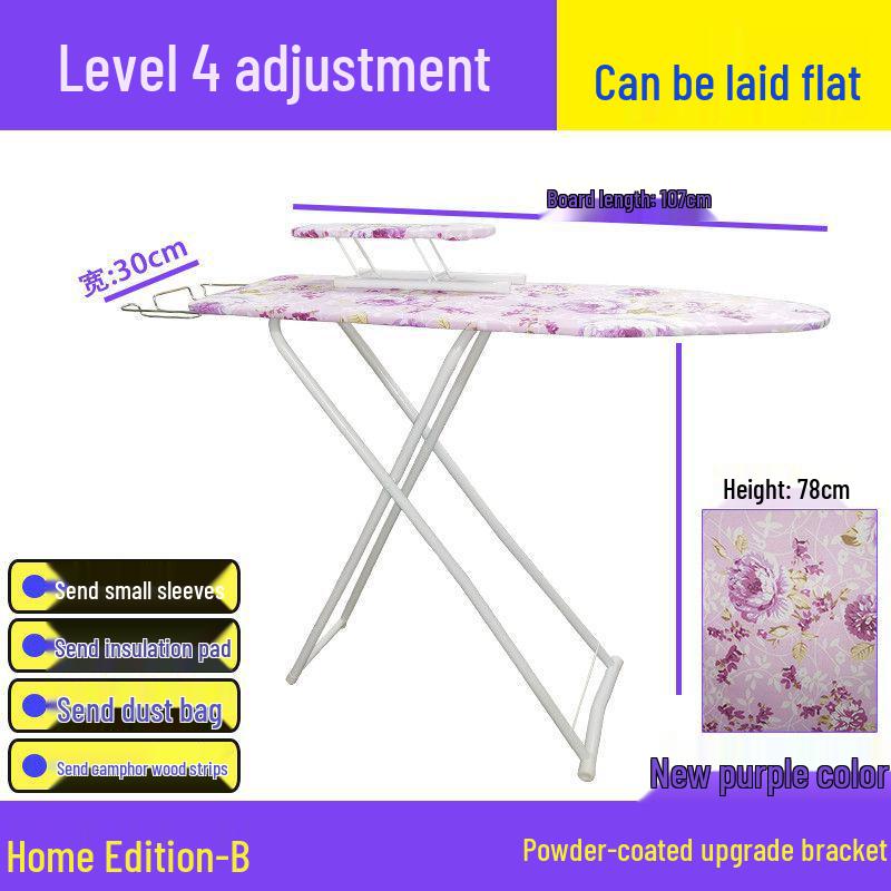 Reinforced Foldable Ironing Board with Handheld Rack - High-Grade Household Accessory