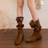 Pile Martin boots women's 2025 new autumn thick-bottomed wasteland wind tube Xinjiang tourism western cowboy knight boots