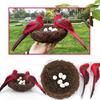 Realistic Rattan Birdhouse Set Containing Foam Bird Figure And Eggs For Garden Parties Photo Backdrops Home Decoration