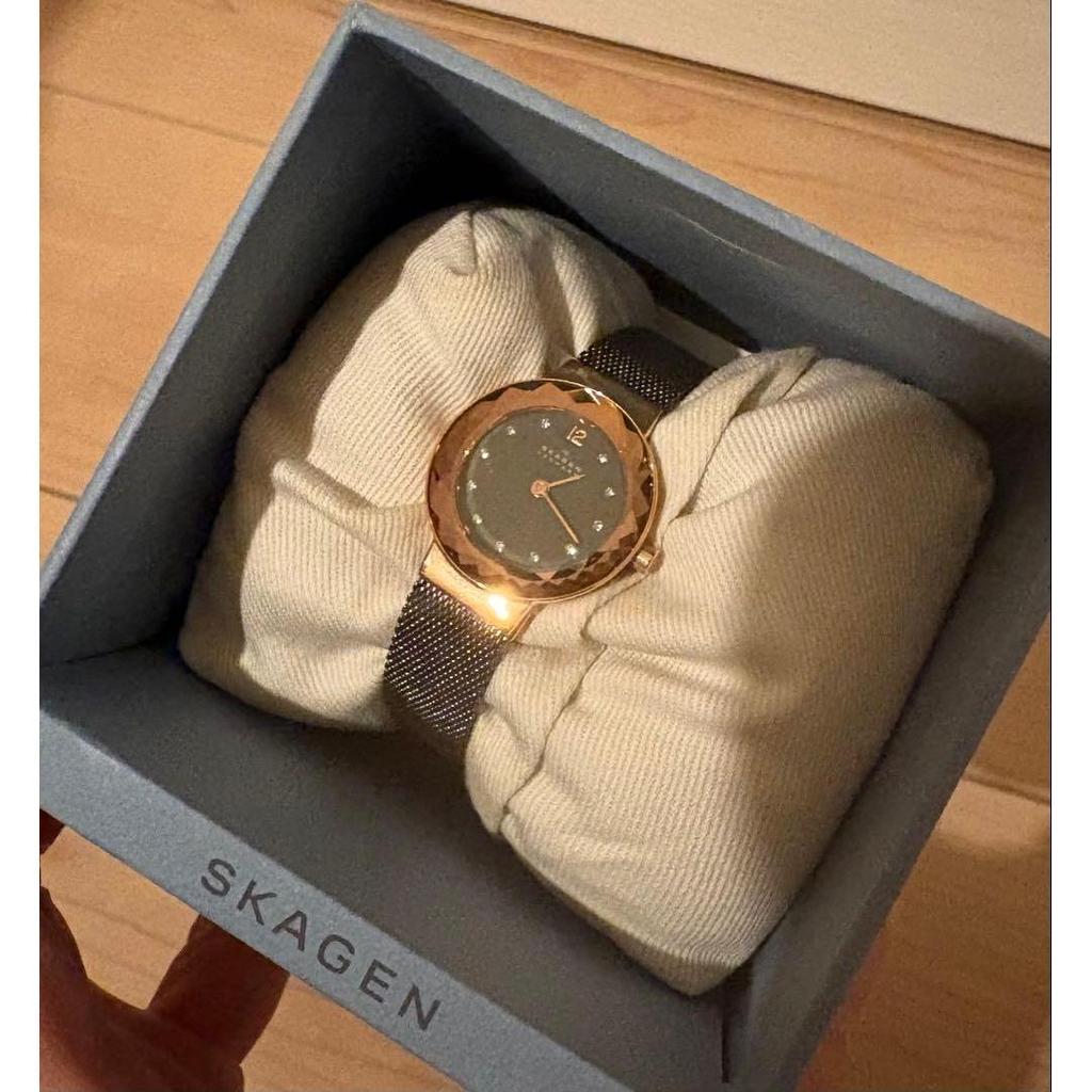 Used SKAGEN ladies watch gold/gray