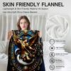 Mythological angel battling dragon fleece blanket, perfect for sofa, bed, office. Ideal gift for family, friends, holida
