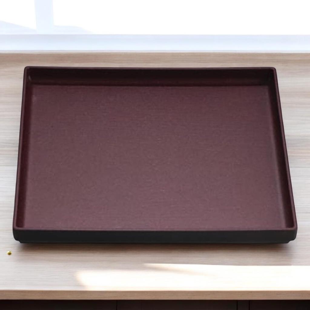 Square Wood Grain Tray Enjimeta Lacquerware Made In Japan J-kitchens (2 Shaku) - Fugen, 36cm, (ABS Resin),