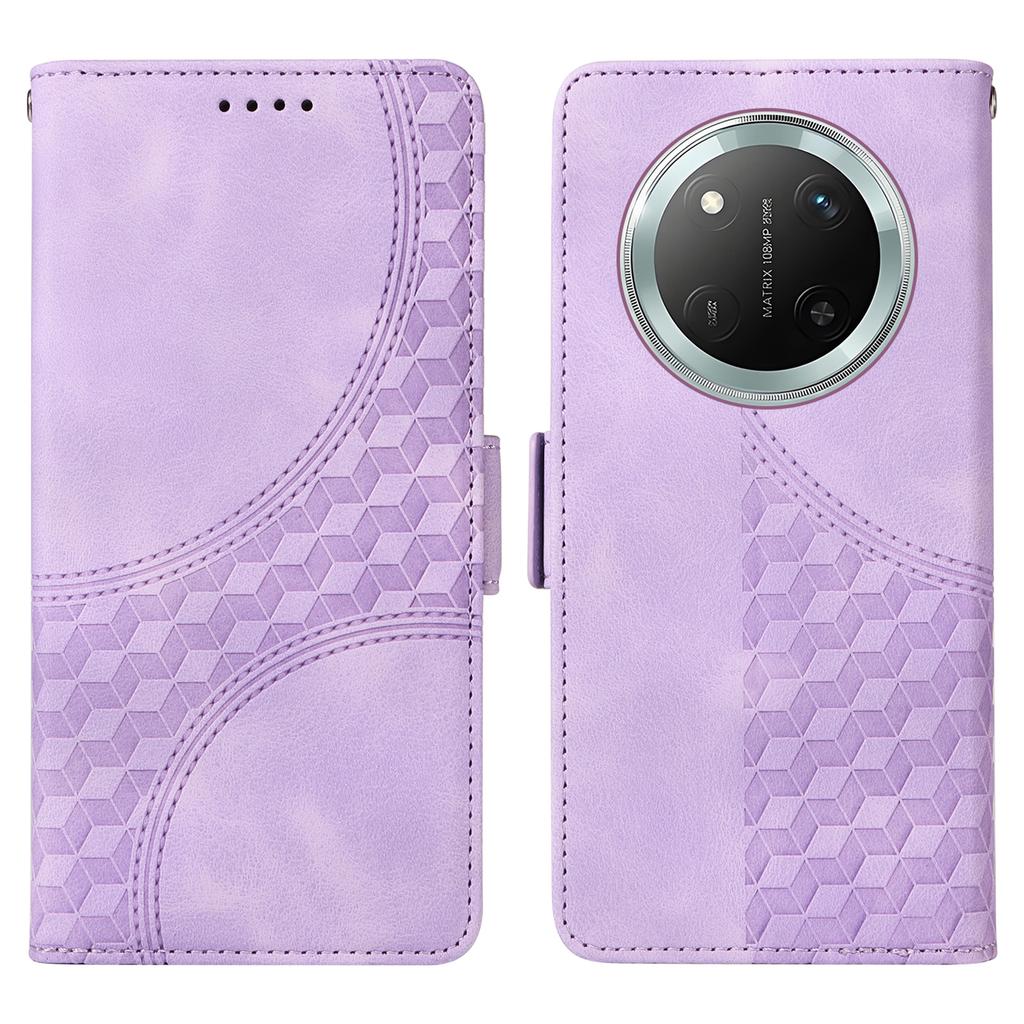 Leather Case for Honor Magic7 Lite 5G/X9c 5G/X60 Pro 5G Rhombus Starry Imprinted Phone Cover