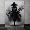Čierna čarodejnica abstraktný atrament na plátne Vintage žena Nástenné umenie Estetický plagát a výtlačky pre obývaciu izbu Home Decoration Pictures
