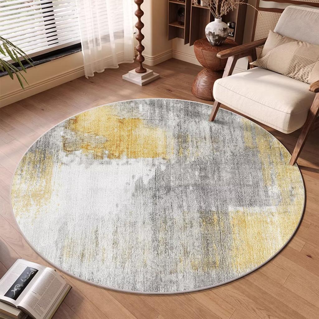 Modern Abstract Round Carpet Living Room Decoration Sofa Area Rugs Home Light Luxury Floor Mat Room Decor Soft Carpet Washable