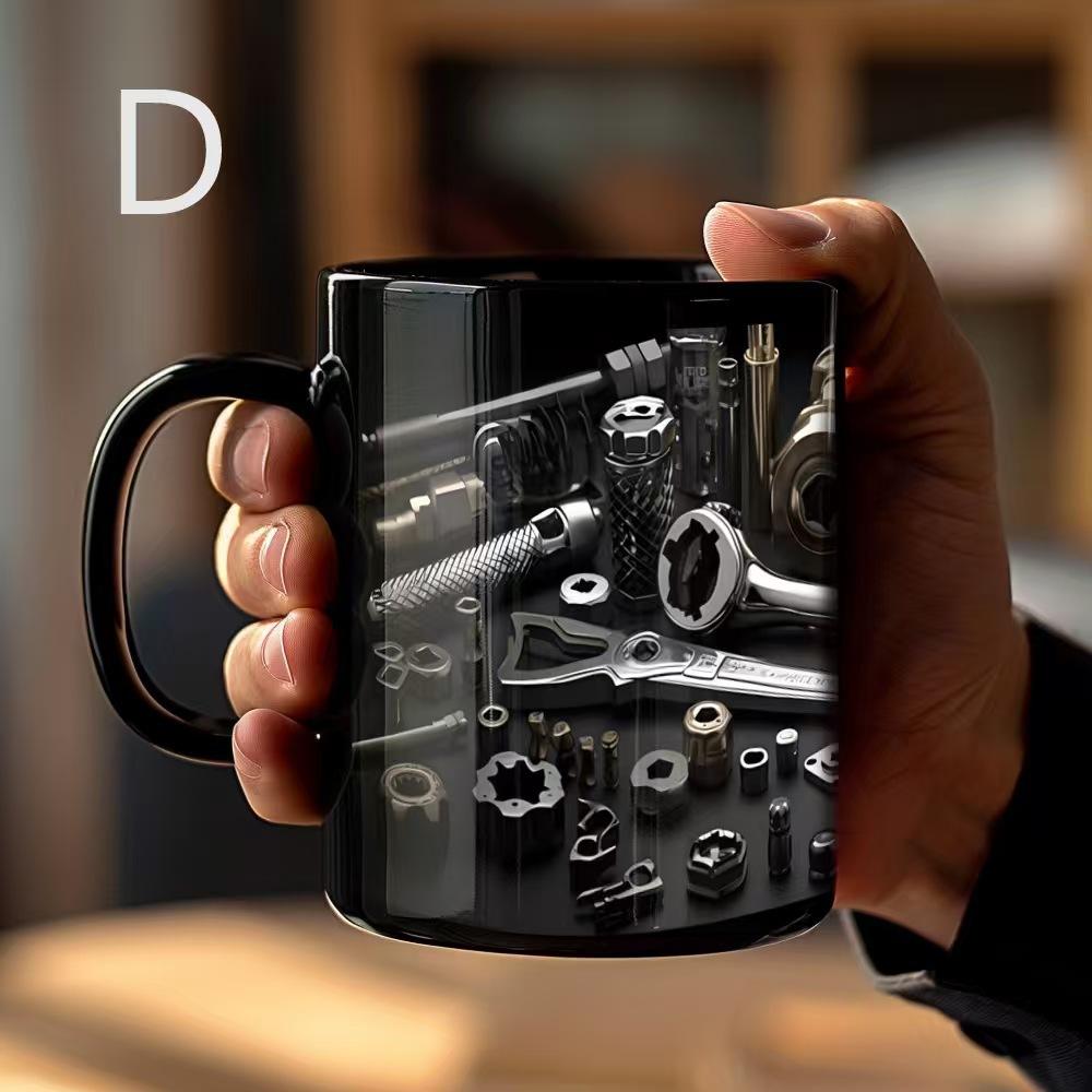 Black Tool Box Mug Men Creative Mug Mechanic Ceramic Mug Diagram Coffee Cup