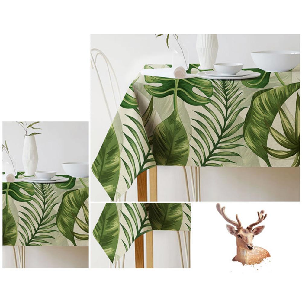 Nordic Style Tablecloth Home Kitchen Party Rectangular Table Cloth Tropical Plants Leaf Flower Print Waterproof Decorative Table Cover