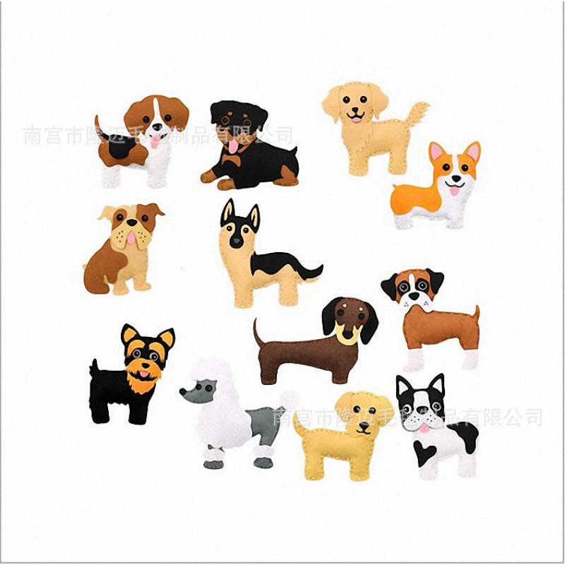 

Набор для шитья «сделай сам», детские фигурки животных из фетра, набор для рукоделия «Лес», с нитью для вышивания, пластиковые иглы, ножницы для набивки хлопка, образовательный набор Dog series