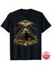 Aliens UFO Egyptian Pyramids Science Fiction Graphic Summer Cotton Loose Sport Tshirt Short Sleeve Casual TShirts for Unisex Unisexs