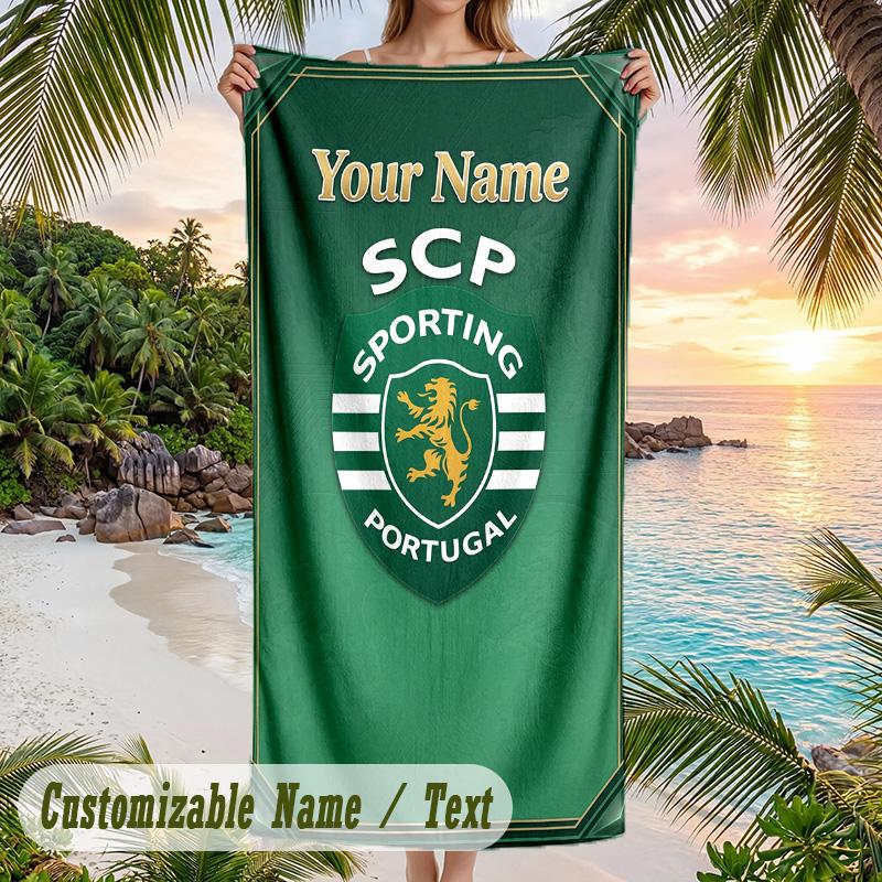 Beach Towel Sporting CP Print Custom Name Text Soft Towel for Swimming Pool