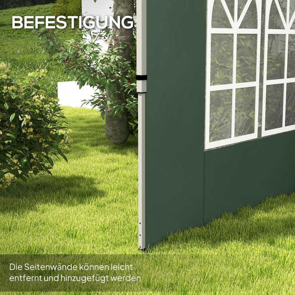 Gazebo Side Panels, Sides Replacement with Window for 3x3(m) or 3x4m Pop Up Gazebo, 2 Pack, Green