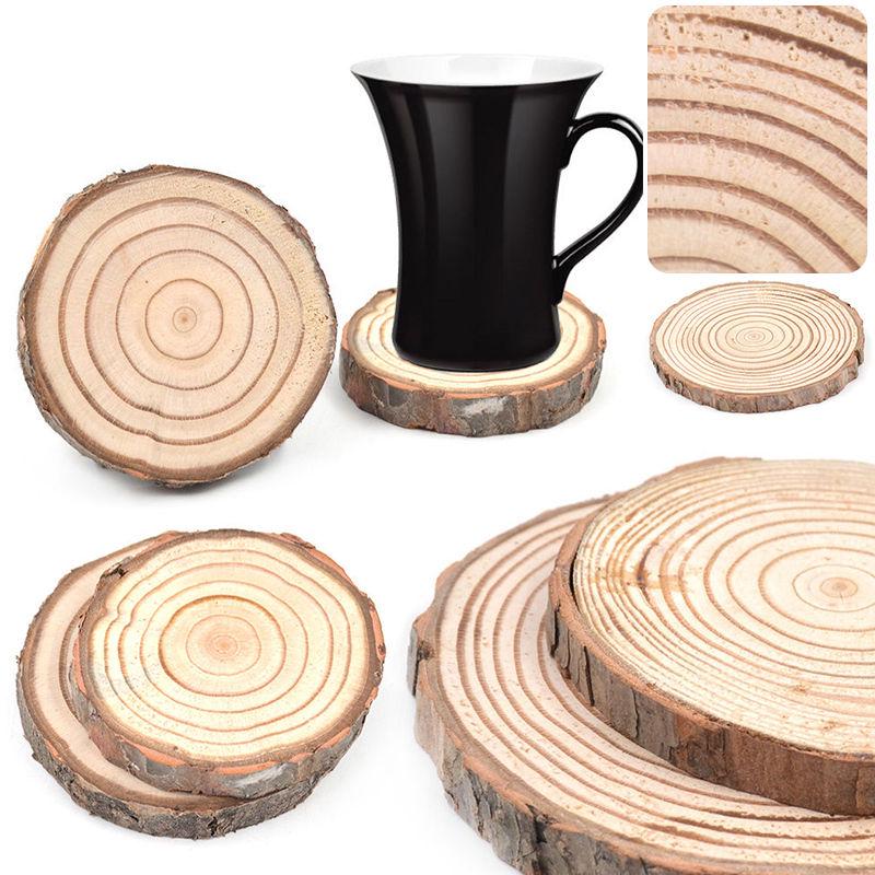 Natural Log Slice Piece Cup Mat Coaster Tea Coffee Mug Round Holder Creative Wood Hand Painted Photo Shooting Props, Multiple Size for Choice